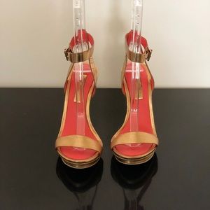 BCBG MAX AZRIA Platform Gold Sandals